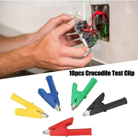10pcs Alligator Clips 5 Colors P2002 20A 4mm Insulated Terminal Test Electrical Banana Jack Crocodile Clamp Multimeter 380V 10pcs Alligator Clips 5 Colors P2002 20A 4mm Insulated Terminal Test Electrical Banana Jack Crocodile Clamp Multimeter 380V